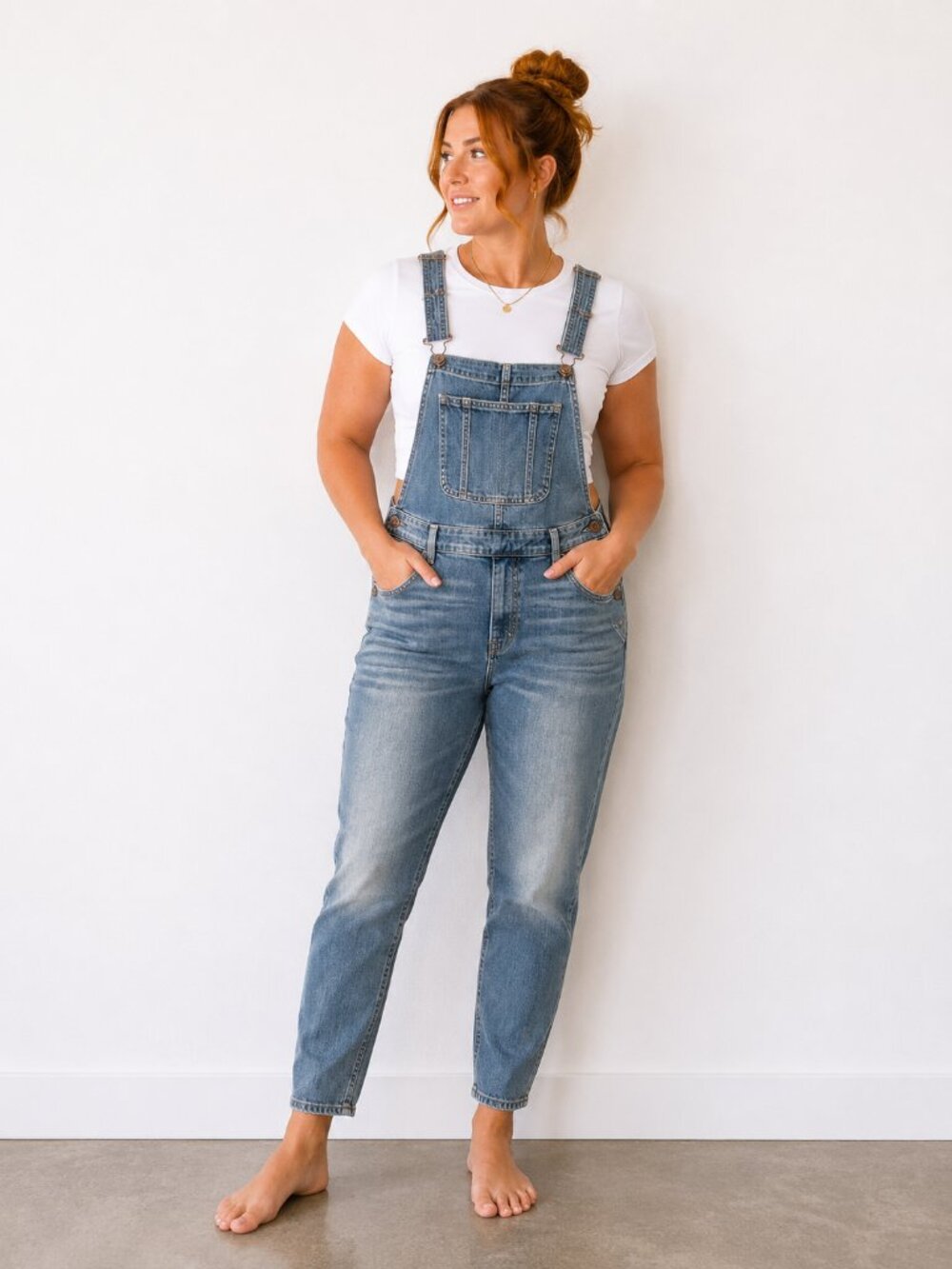 Abercrombie & Fitch Light Blue Denim Overalls